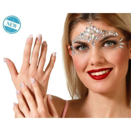 INGROSSO HALLOWEEN GIOIELLI VISO ADESIVI E UNGHIE ARGENT. 8422259799436 ACCESSORI HALLOWEEN ACCESSORI HALLOWEEN TRUCCHI