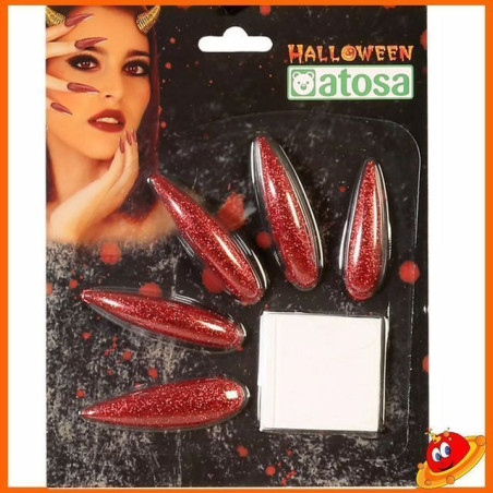 INGROSSO ACCESSORI TRAVESTIMENTI UNGHIE HALLOWEEN ROSSO PZ.10 BL. 8422259627456 ACCESSORI HALLOWEEN ACCESSORI HALLOWEEN TRUCCHI