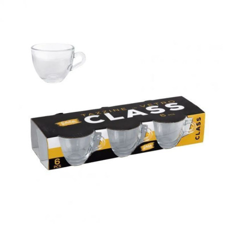 INGROSSO CASALINGHI SERVIZIO CAFFE VETRO CLASS 6PZ C&KITCH 8027458188878 ACCESSORI CUCINA TAZZE