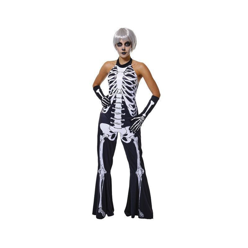 COSTUME SCHELETRO ANNI 70 DA DONNA EAN 8422971088573 INGROSSO COSTUMI HALLOWEEN ADULTI