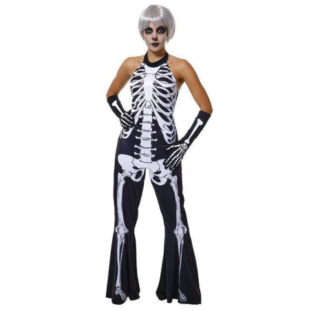 COSTUME SCHELETRO ANNI 70 DA DONNA EAN 8422971088573 INGROSSO COSTUMI HALLOWEEN ADULTI