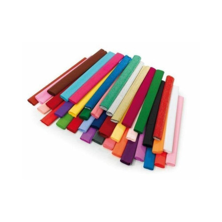 CARTA CRESPA GR.40 BLU CREPE PAPER BLUE COLOUR-HS CODE:48089000 CARTOLERIA EAN 8004496012754 INGROSSO CARTA CRESPA