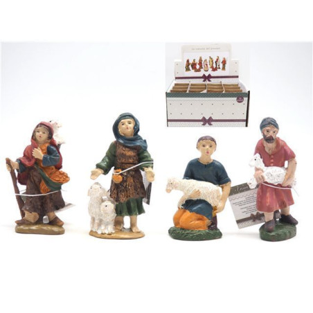 INGROSSO ARTICOLI NATALIZI SOGGETTO C/PECORA H.10CM. 4 ASS.TI IN PO 8021029298980 PRESEPE E ACCESSORI PERSONAGGI PER IL PRESEPE