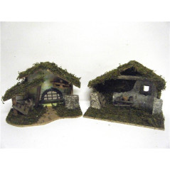 INGROSSO ARTICOLI NATALIZI CAPANNA MUSCHIATA LEGNO VUOTA H23