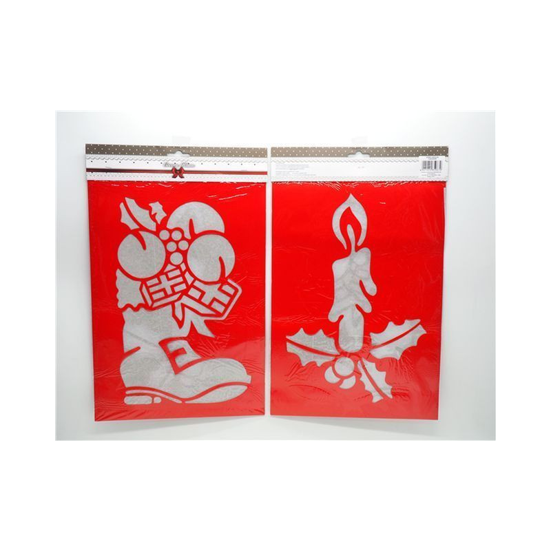 STENCIL NATALIZIO H.40,5X25CM. 2ASS.TI EAN 8021029859679 INGROSSO VETROFANIE