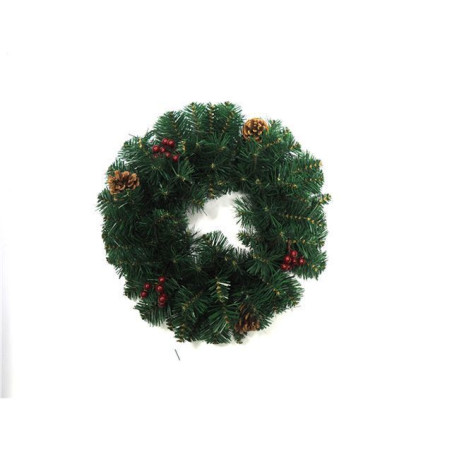 CORONA PINO VERDE D.30CM. 50TIPS/7CM C/B EAN 8021029899415 INGROSSO OGGETTISTICA NATALIZIA