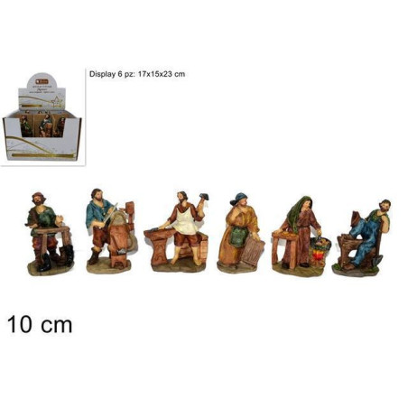 INGROSSO ARTICOLI DI NATALE MESTIERI 10CM 6 ASS. 8033113188114 PRESEPE E ACCESSORI PERSONAGGI PER IL PRESEPE E ANIMALI