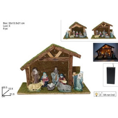 INGROSSO ARTICOLI DI NATALE CAPANNA C/NATIVITA 8 PZ C/LUCE 2 ASS. 8053482242866 PRESEPE E ACCESSORI CAPANNE NATALIZIE