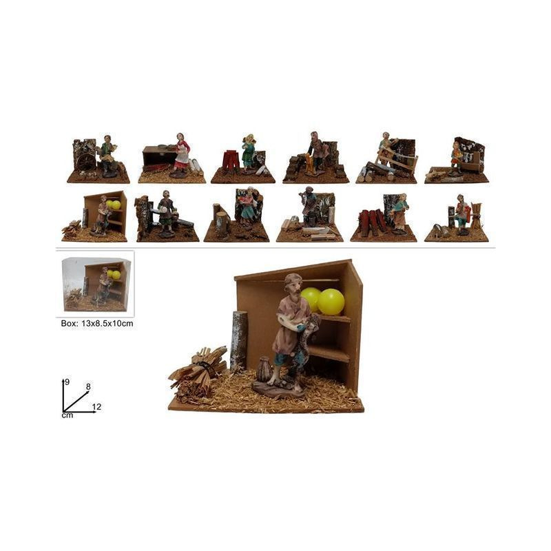 SCENARIO PRESEPE C/PERSONAGGIO 12ASS EAN 8033113343247 INGROSSO ACCESSORI PER IL PRESEPE