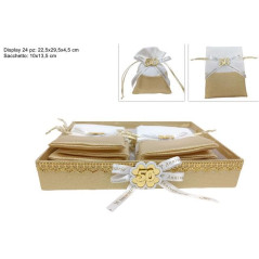 INGROSSO CARTOLERIA SACCHETTO ORO/BIANCO RICORDO 50ESIMO ANN 8034048666289 ARITCOLI PER CONFEZIONI SACCHETTI E SHOPPER REGALO