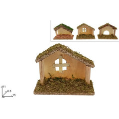 INGROSSO ARTICOLI DI NATALE CAPANNA CON MUSCHIO 15X6.5X11CM 3 ASS 8053482387543 PRESEPE E ACCESSORI CAPANNE NATALIZIE
