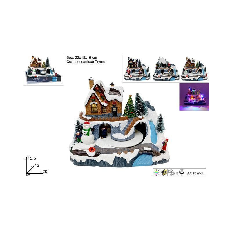 GIOSTRINA SCENARIO CASA NAT. C/MUS/MOV/L EAN 8053482251226 INGROSSO PAESAGGI  E DECORAZIONI IN MOVIMENTO