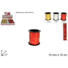 INGROSSO ARTICOLI DI NATALE NASTRINO STELLE 10MMX10MT COL. ASS. 8033113438752 ARTICOLI NATALIZI PER CONFEZIONI NASTRI NATALIZI