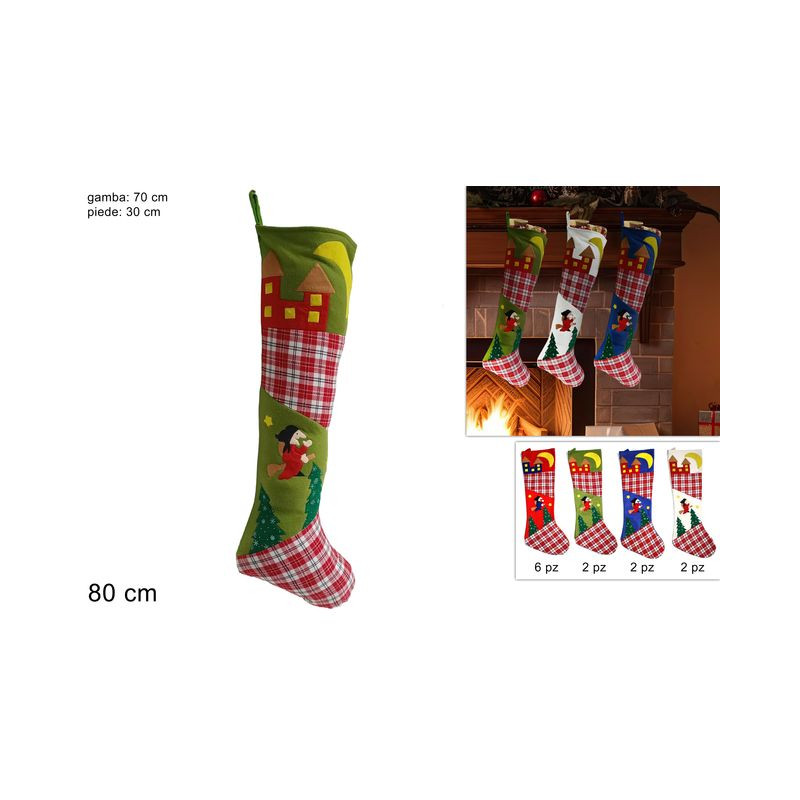 CALZA BEFANA C/TESSUTO SCOZZ. 80CM 4 COL EAN 8033113365072 INGROSSO BEFANA CALZA BEFANA C/TESSUTO SCOZZ. 80CM 4 COL EAN 8033113365072 INGROSSO BEFANA