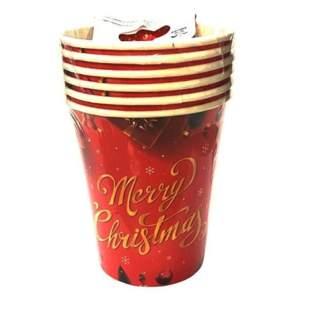 INGROSSO ARTICOLI DI NATALE BICCHIERI CARTA NATALE CL.27 PZ.6 BV1434 8058617424445 ACCESSORI NATALIZI PER LA TAVOLA BICCHIERI