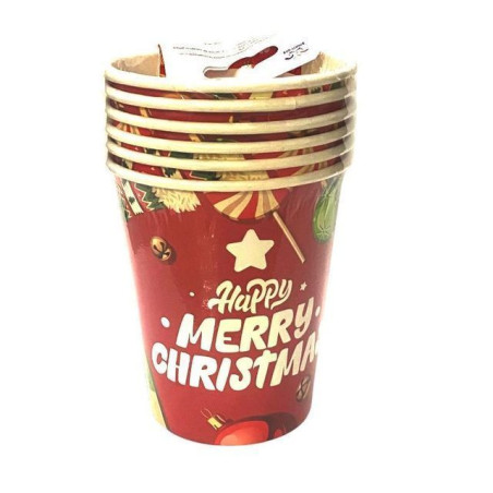 INGROSSO ARTICOLI DI NATALE BICCHIERI CARTA NATALE CL.27 PZ.6 BV1458 8058617424681 ACCESSORI NATALIZI PER LA TAVOLA BICCHIERI