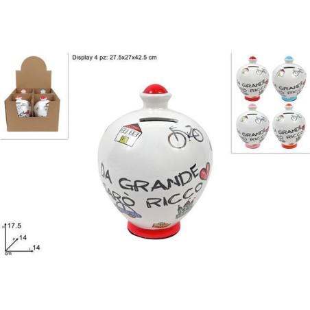 INGROSSO SALVADANAIO DA GRANDE SARO' RICCO 4ASS 8034048676394 IDEE REGALO SALVADANAI E OROLOGI