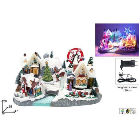 INGROSSO ARTICOLI DI NATALE GIOSTRINA SCEN. NAT. C/MOV TRENO MUS/LUC 8053482396637 DECORAZIONI NATALIZIE PAESAGGI  IN MOVIMENTO