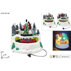 INGROSSO ARTICOLI DI NATALE GIOSTRINA SCEN. NAT. C/MOV TRENO MU/LU 8053482396781 DECORAZIONI NATALIZIE PAESAGGI  IN MOVIMENTO