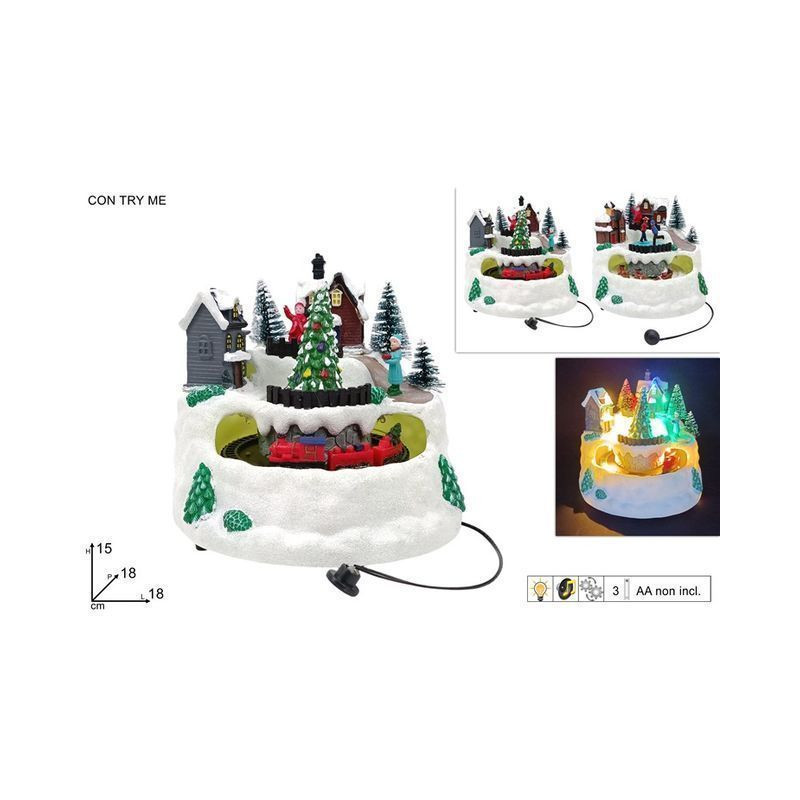 GIOSTRINA SCEN. NAT. C/MOV TRENO MU/LU EAN 8053482396781 INGROSSO PAESAGGI  E DECORAZIONI IN MOVIMENTO