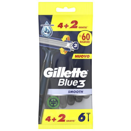 INGROSSO PROFUMERIA GILLETTE BLUE 3 RASOI 4+2PZ 7702018474851 ACCESSORI RASATURA ARTICOLI PER LA DEPILAZIONE