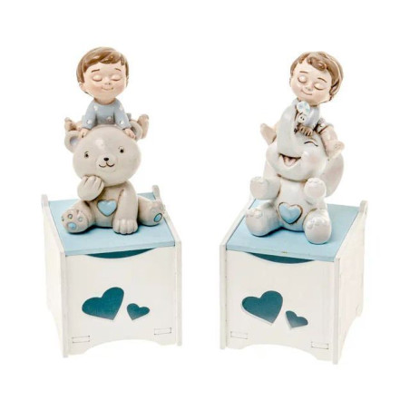 SCATOLINA SWEET BOY H.12 S/2 EAN 80008606 INGROSSO BOMBONIERE