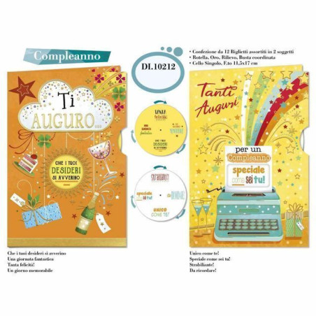 INGROSSO CARTOLERIA BIGLIETTI COMPLEANNO GENERICO C/DISCO 8052231302127 BIGLIETTI AUGURI BIGLIETTI COMPLEANNO