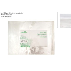 INGROSSO CARTOLERIA BUSTE TRASPARENTI 40X50 100PZ 30my C/ADE 8034048148945 ARITCOLI PER CONFEZIONI BUSTE TRASPARENTI