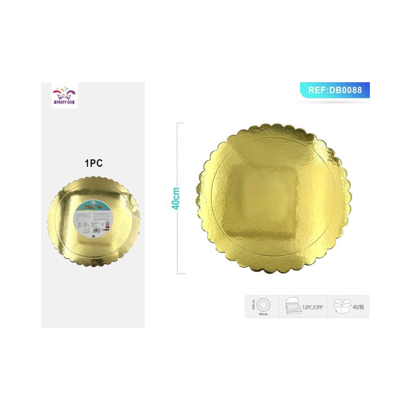 SOTTOTORTA DORATO D.40 EAN 8058617570883 INGROSSO VASSOI E DISCHI