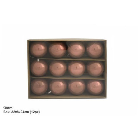 PALLE 12PZ 8CM PERLATE ROSSO ANTICO EAN 8033113900938 INGROSSO PALLINE DI NATALE E PUNTALI