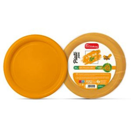 INGROSSO FESTA E PARTY PIATTI PIANI ARANCIONI CF 20PZ 8058951021409 ARTICOLI PER FESTE PIATTI PER PARTY