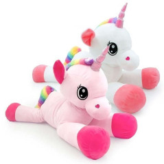 INGROSSO PELUCHE UNICORNO L.60CM 2 COL. ASS