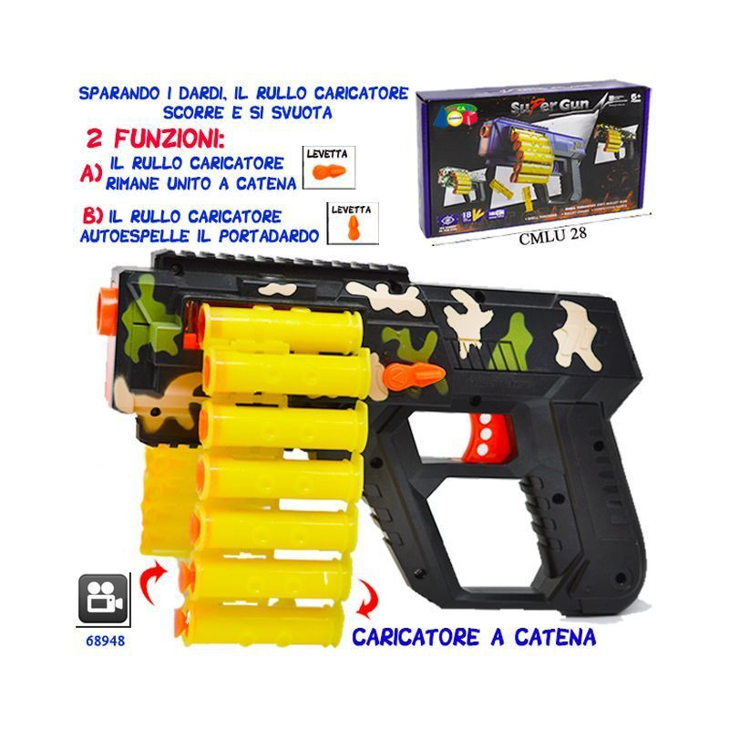 CONF.PISTOLONE C/RULLO SPARA DARDI ASS EAN 8055742227095 INGROSSO PISTOLE GIOCATTOLO CONF.PISTOLONE C/RULLO SPARA DARDI ASS EAN 8055742227095 INGROSSO PISTOLE GIOCATTOLO