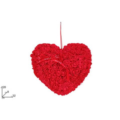 INGROSSO SAN VALENTINO APPENDINO CUORE ROSE ROSSE 28 CM 8053482428918 REGALI PER SAN VALENTINO FESTA INNAMORATI