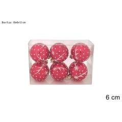 INGROSSO ARTICOLI DI NATALE PALLE 6CM 6PZ ROSSO STELLA COMETA BIANCA 8053482371122 ARTICOLI NATALIZI PALLINE DI NATALE E PUNTALI