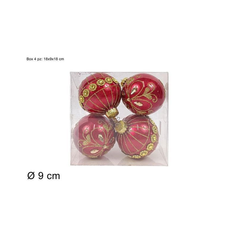 PALLE 9CM ROSSE GLITTER ORO BOX 4PZ. EAN 8053482380858 INGROSSO PALLINE DI NATALE E PUNTALI PALLE 9CM ROSSE GLITTER ORO BOX 4PZ. EAN 8053482380858 INGROSSO PALLINE DI NATALE E PUNTALI