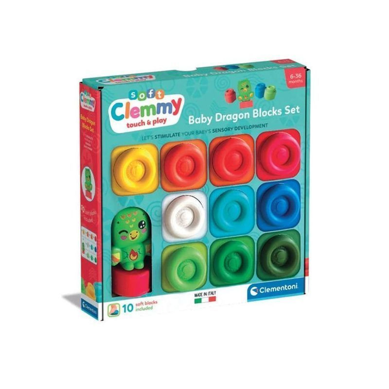 CLEMMY SET 10 BLOCCHI DRAGON 17980 EAN 8005125179800 INGROSSO BABY CLEMENTONI