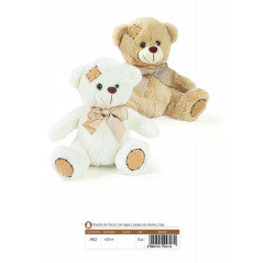 INGROSSO PELUCHE ORSO SEDUTO 25CM 2COL C/TOPPA SU ZAMPA