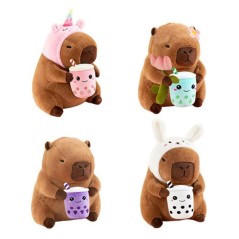PELUCHE CAPIBARA C/BUBBLE TEA 15CM EAN 8055305433031 INGROSSO PELUCHE MORBIDOSI
