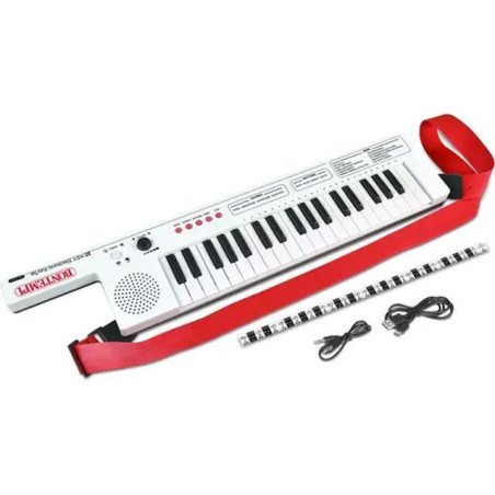 KEYTAR BIANCA 37 TASTI C/TRACOLLA 24 372 EAN 0047663242378 INGROSSO PIANOLE E TASTIERE