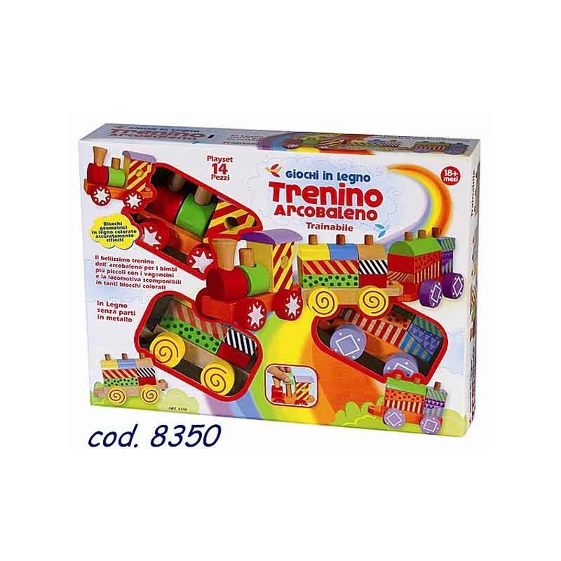 TRENINO ARCOBALENO LEGNO EAN 8004817083500 INGROSSO GIOCHI IN LEGNO