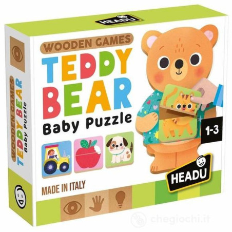 TEDDY BEAR BABY PUZZLE IN LEGNO EAN 8056214162524 INGROSSO GIOCHI CREATIVI