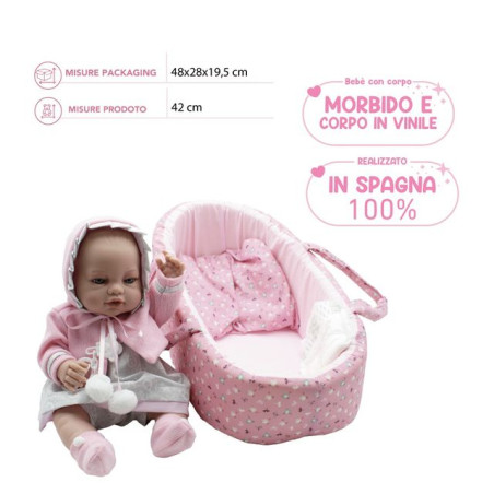 BAMBOLOTTO CORPO VINILE 42CM VESTITO ROS EAN 80010746 INGROSSO BAMBOLE PUBBLICIZZATE