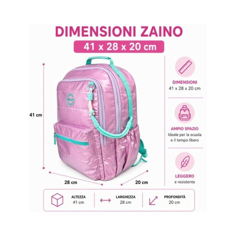 ZAINO SOFTLY LILLA 41X28X20CM EAN 8023650059510 INGROSSO ZAINI SCUOLA