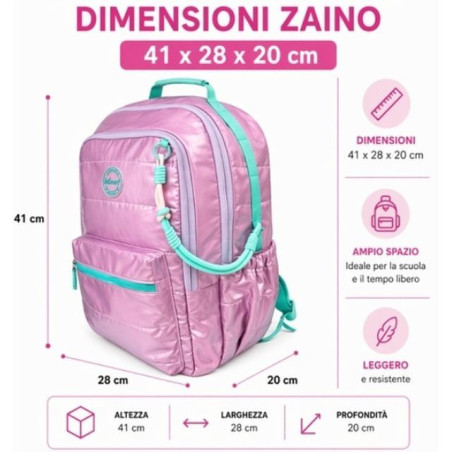 ZAINO SOFTLY LILLA 41X28X20CM EAN 8023650059510 INGROSSO ZAINI SCUOLA