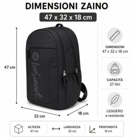 ZAINO COOLY TEEN NERO EAN 8023650060073 INGROSSO ZAINI SCUOLA