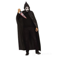 MANTELLA C/CAPPUCC. E MASCH. SANGUE NERO EAN 8422971083073 INGROSSO SET TRAVESTIMENTI HALLOWEEN