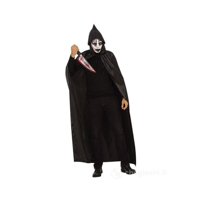 MANTELLA C/CAPPUCC. E MASCH. SANGUE NERO EAN 8422971083073 INGROSSO SET TRAVESTIMENTI HALLOWEEN MANTELLA C/CAPPUCC. E MASCH. SANGUE NERO EAN 8422971083073 INGROSSO SET TRAVESTIMENTI HALLOWEEN