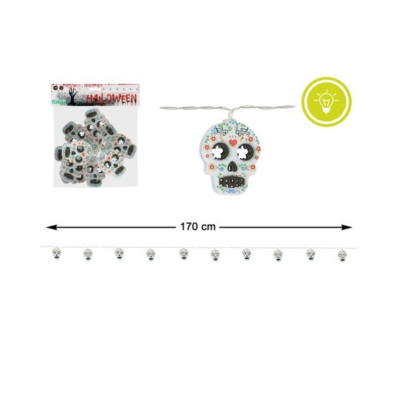 GHIRLANDA LUMINOSA C/TESCHI EAN 8422259786429 INGROSSO FESTONI E ADDOBBI HALLOWEEN GHIRLANDA LUMINOSA C/TESCHI EAN 8422259786429 INGROSSO FESTONI E ADDOBBI HALLOWEEN
