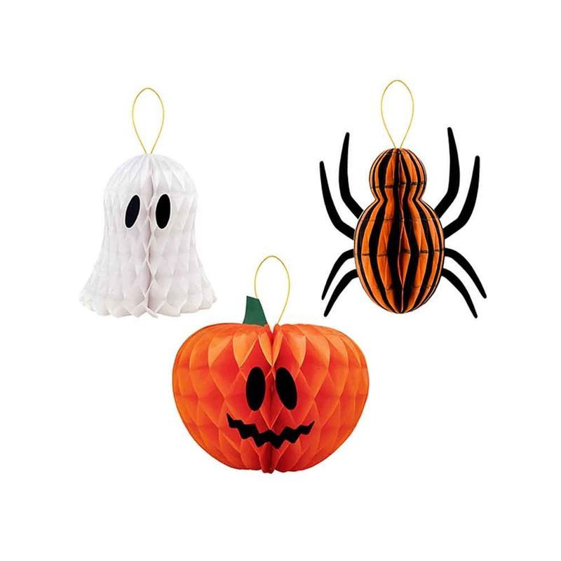 DECORAZIONE CARTA 3PZ 15CM ZUC/FANT/RAGN EAN 8010052408848 INGROSSO DECORAZIONI HALLOWEEN